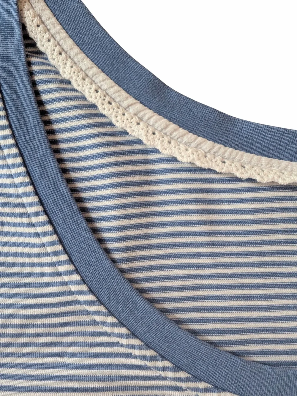 Matilda Jane Light Blue White Striped A-Line Cotton 3/4 Sleeve Dress